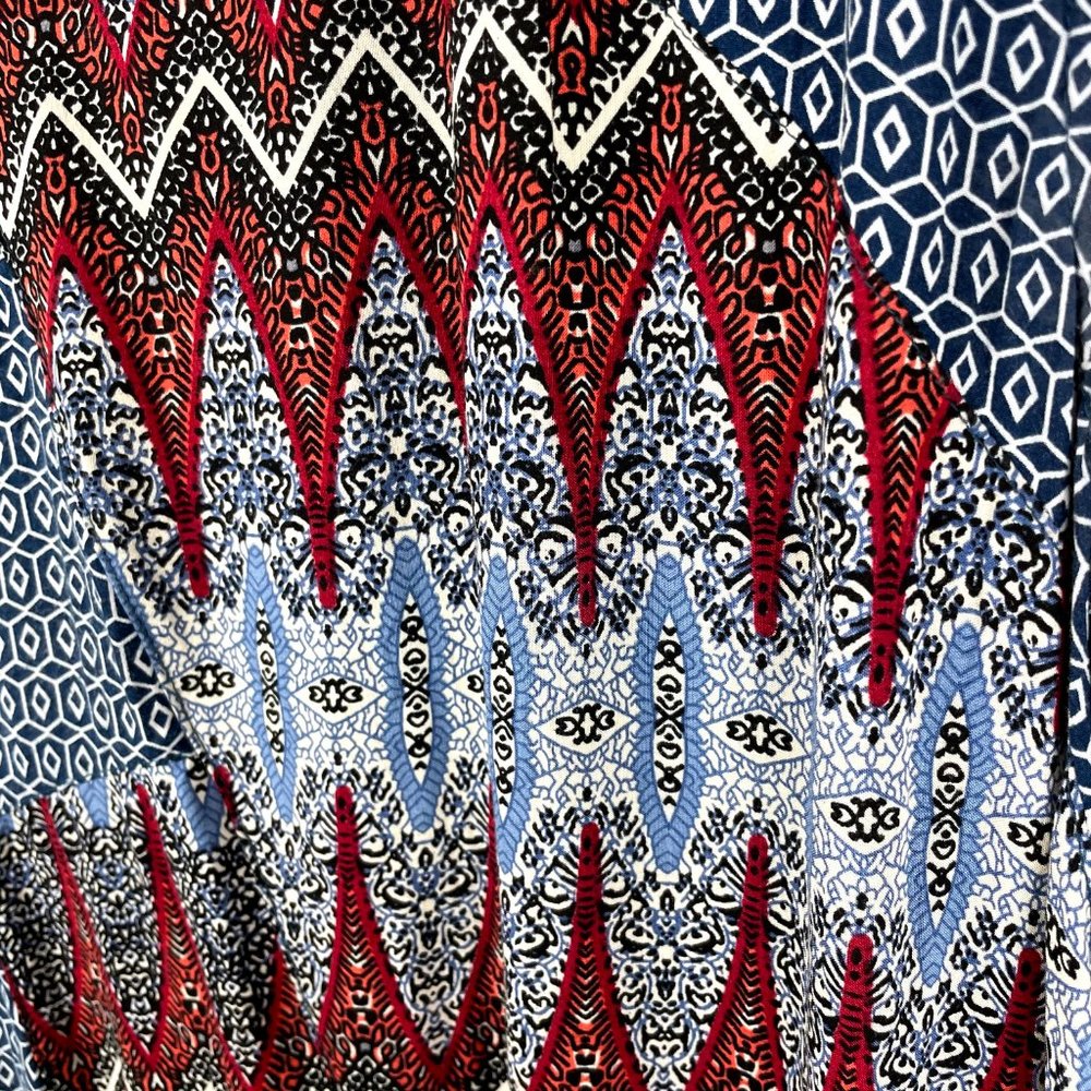 Umgee Boho Mixed Print Patchwork Swing Mini Dress - image 3